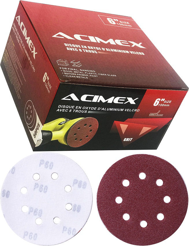 Grain 240 le lot de 10 Disque abrasif 8 trous 150 mm