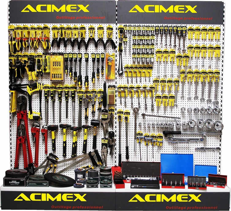 Présentoir Linéaire Porte-outils 120 Crochets L1,20m En Acier Présentoir Linéaire Porte-outils 120 Crochets L1,20m En Acier