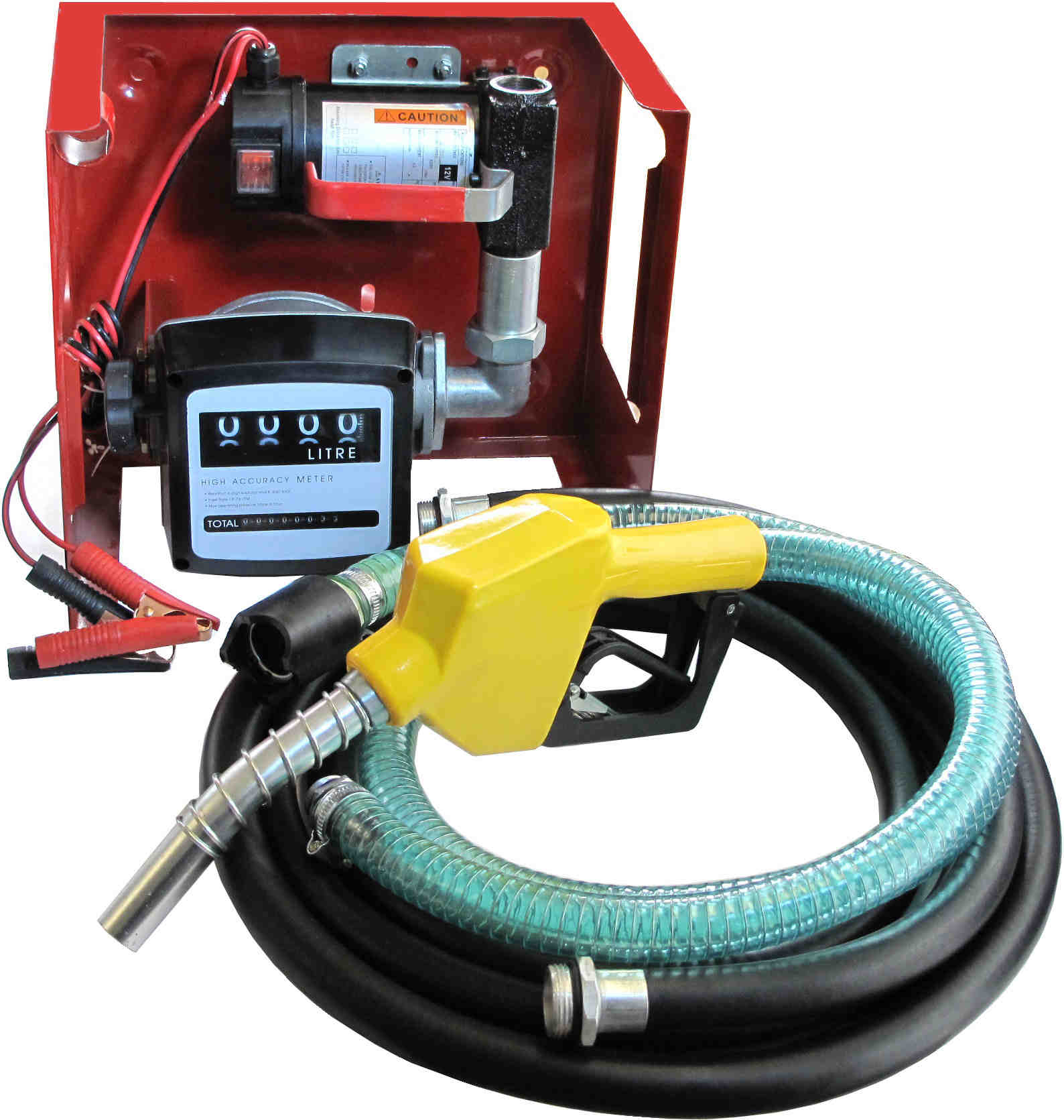 Pompe De Transfert Gasoil 12V 40L/min Avec Tuyaux Pistolet Automatique Et  Débitmètre - Graissage, lubrification, pompe gasoil