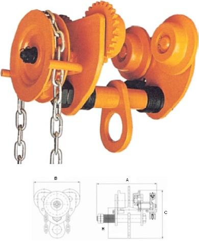 Chariot Porte-palan Capacité 0,5 Tonne Déplacement Par Chaîne Chariot Porte-palan Capacité 0,5 Tonne Déplacement Par Chaîne