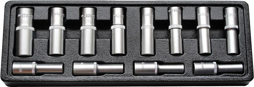 Module 12 Douilles Longues 1/2" Chrome Vanadium