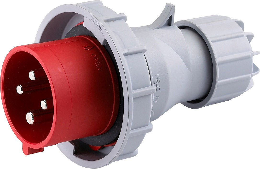 Prise Triphasée 3P+T Mâle 32A 380V Etanche IP67