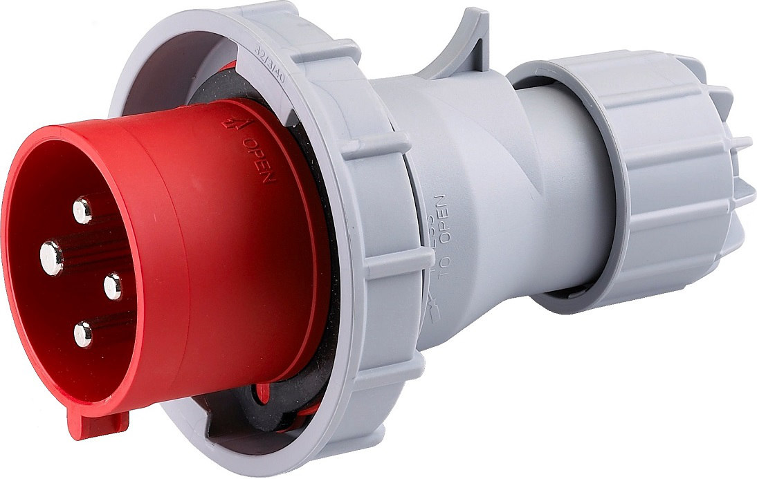 Prise Triphasée 3P+T Mâle 32A 380V 3H Etanche IP67 Spéciale Pour Conteneur