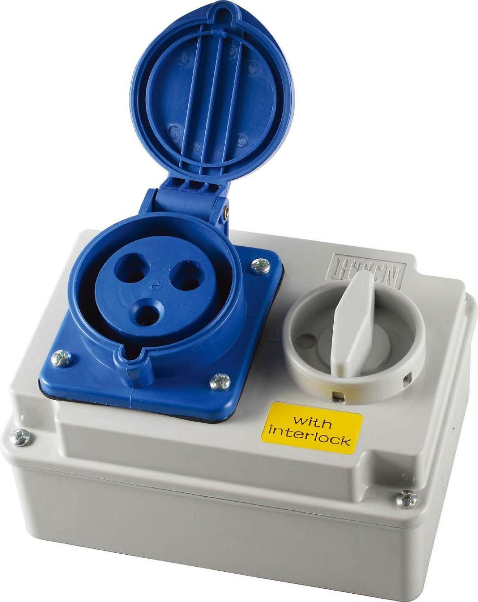 Prise Murale 2P+T femelle 32A Interrupteur Verrouillable