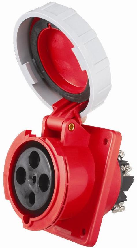Prise Encastrable Triphasée 3P+T Femelle 63A 380V Étanche IP67