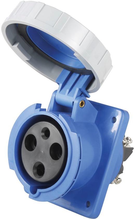 Prise Encastrable 2P+T femelle 125A Étanche IP67 Prise Encastrable 2P+T femelle 125A Étanche IP67