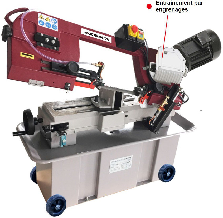 Scie à Ruban Métal 180 mm Entraînement Par Engrenages 380V Scie à Ruban Métal 180 mm Entraînement Par Engrenages 380V