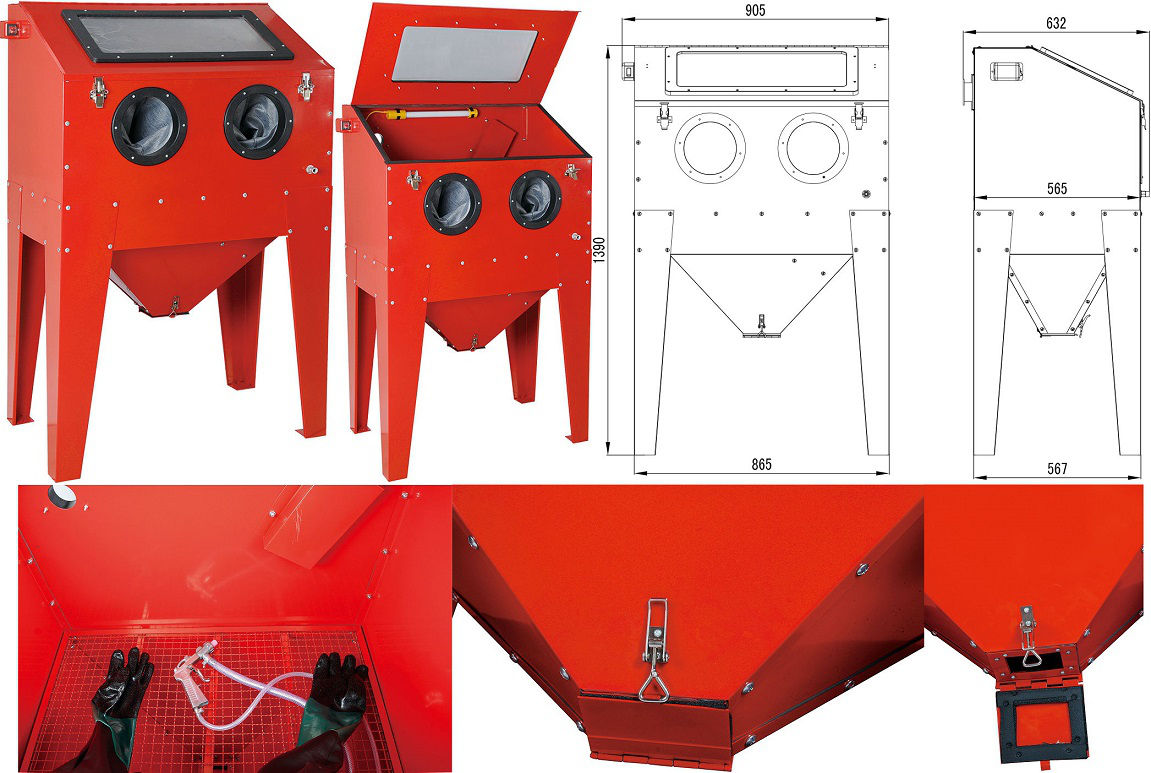 Cabine De Sablage 220L Avec Ouverture Sur Le Dessus Cabine De Sablage 220L Avec Ouverture Sur Le Dessus