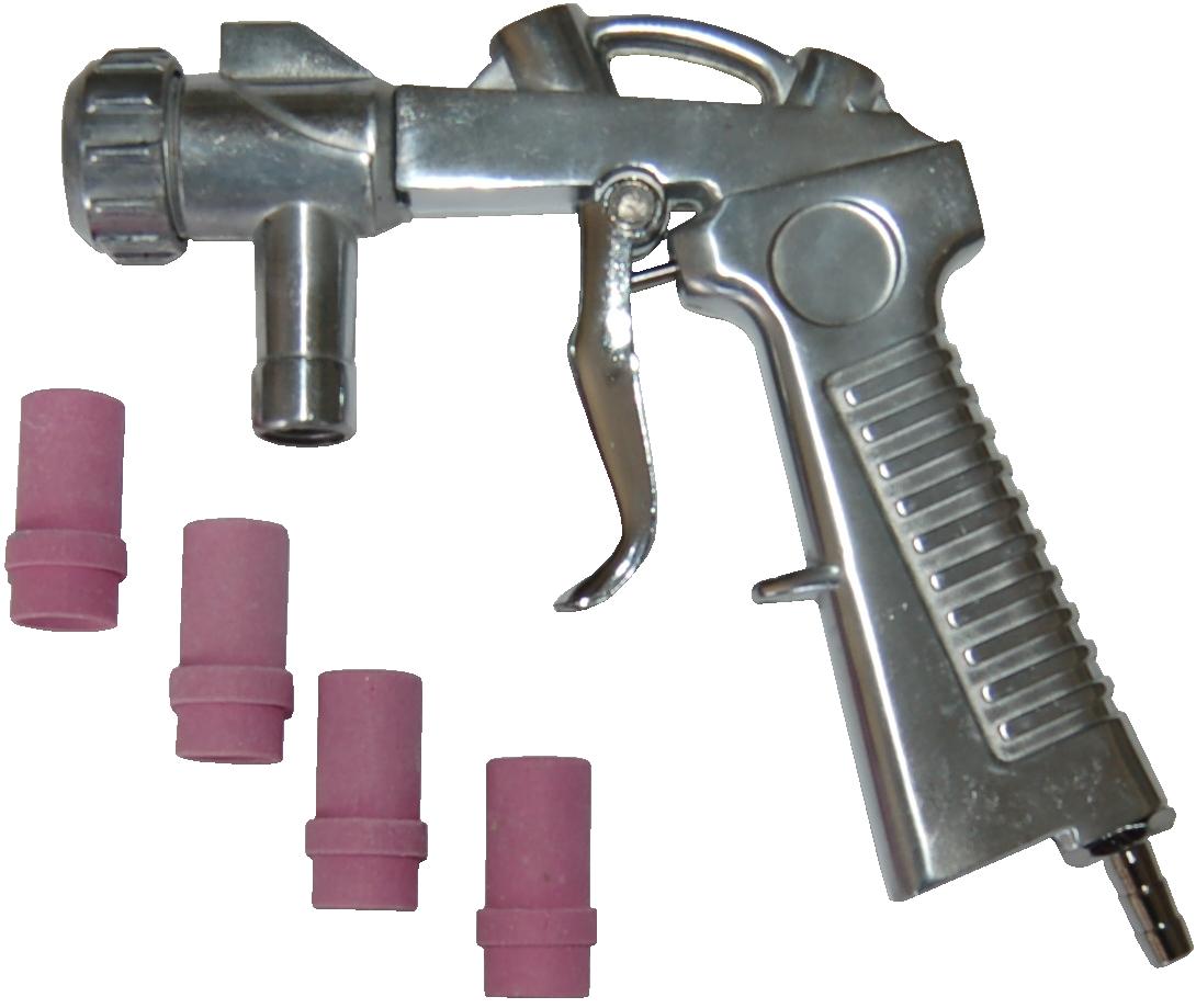 Pistolet de sablage avec raccord d'air comprimé et buses en céramique de 4  à 7 mm d'épaisseur