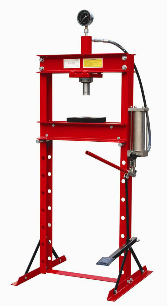 Presse Hydropneumatique D'atelier 20t Sur Bati Avec Manomètre + 9  Adaptateurs Roulement