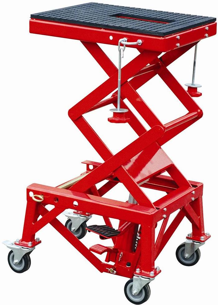 Cric Moto Hydraulique 135 Kg Avec Roulettes