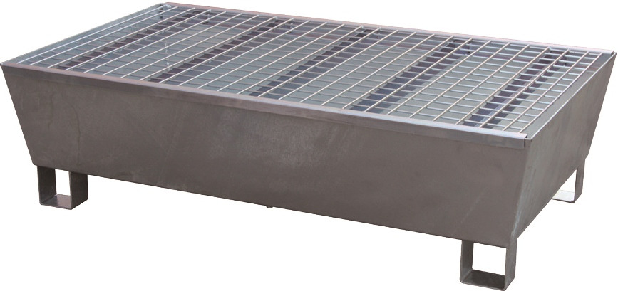 Bac De Rétention Avec Caillebotis Pour Deux Fûts 1280x750x365 Mm