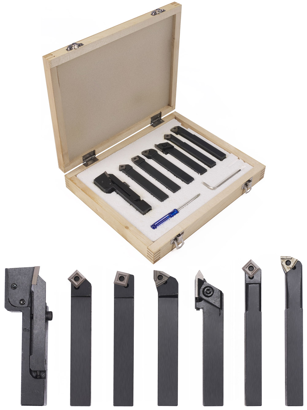 Coffret De 7 Outils à Pastille Interchangeable Pour Tour à Métaux