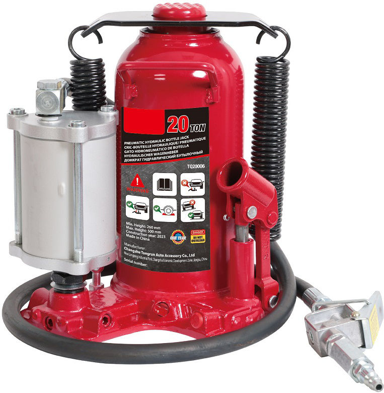 Cric Bouteille Hydropneumatique 20 Tonnes Avec Embase Soudée