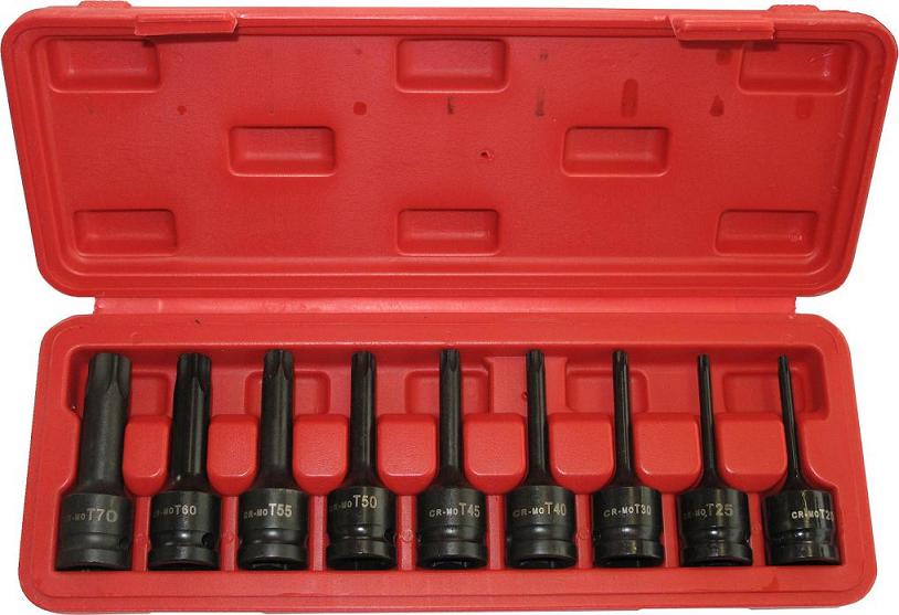 Coffret 9 Douilles à Choc 1/2" Torx