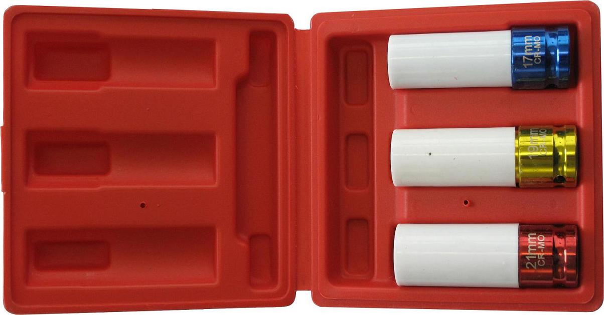 Coffret 3 Douilles à Choc 1/2" Pour Jantes Aluminium