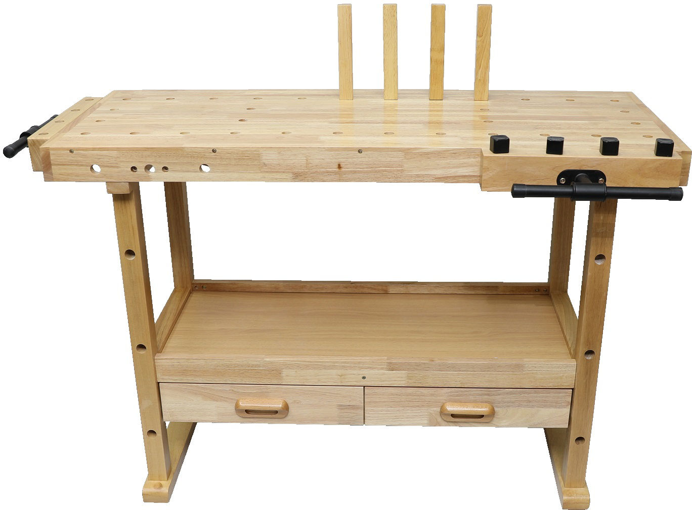 Établi Bois De Menuisier 1,2m 2 Tiroirs 2 Étaux