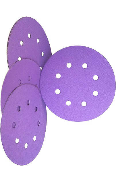 Lot De 50 Disques Abrasifs En Céramique 150mm 8 Trous Velcro Grain 60