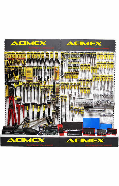 Présentoir Linéaire Porte-outils 120 Crochets L1,20m En Acier