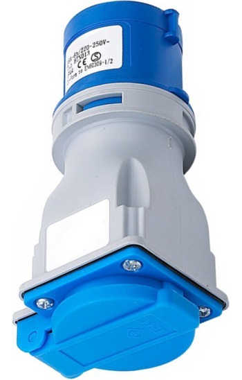 Adaptateur Prise 2P+T 16A CEE Mâle, Prise Française Femelle 2P+T