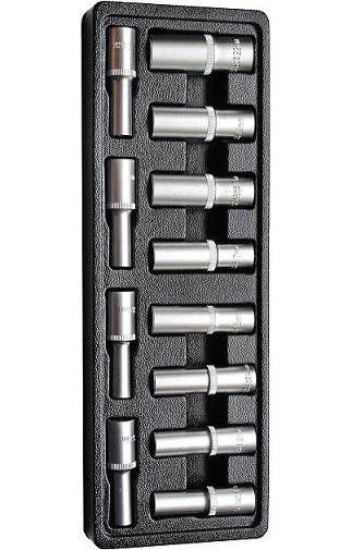 Module 12 Douilles Longues 1/2" Chrome Vanadium