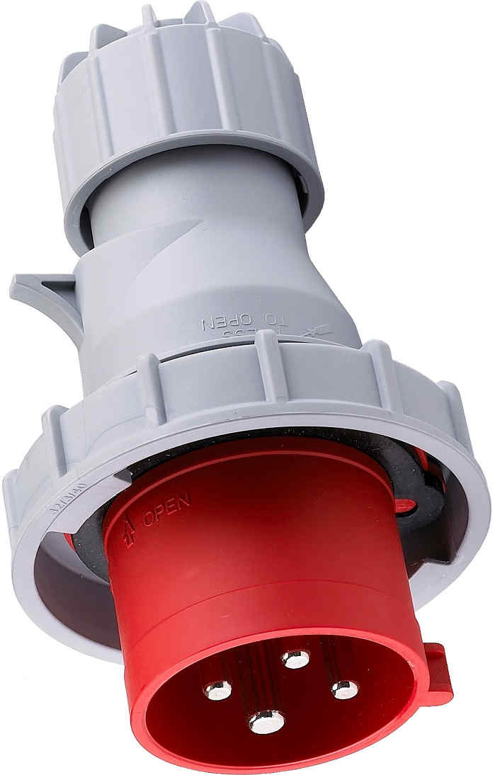 Prise Triphasée 3P+T Mâle 32A 380V 3H Etanche IP67 Spéciale Pour Conteneur