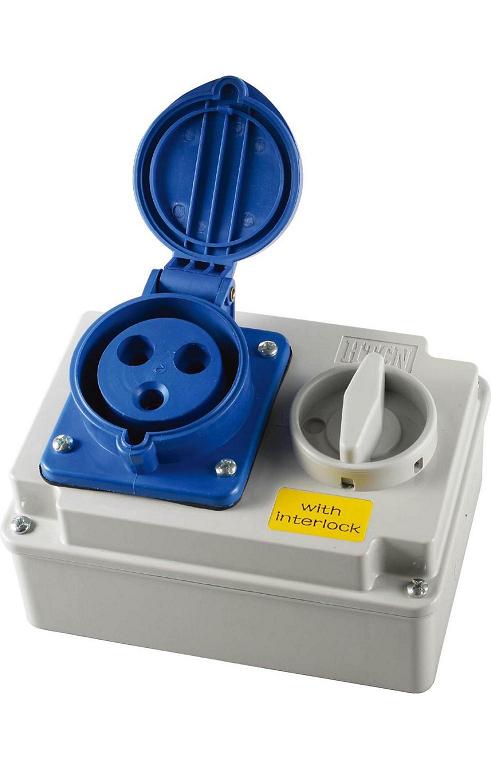 Prise Murale 2P+T femelle 32A Interrupteur Verrouillable