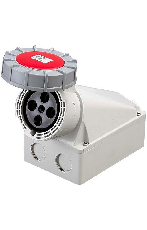 Socle Prise Murale Triphasée 3P+T Femelle 125A 380V Étanche IP67