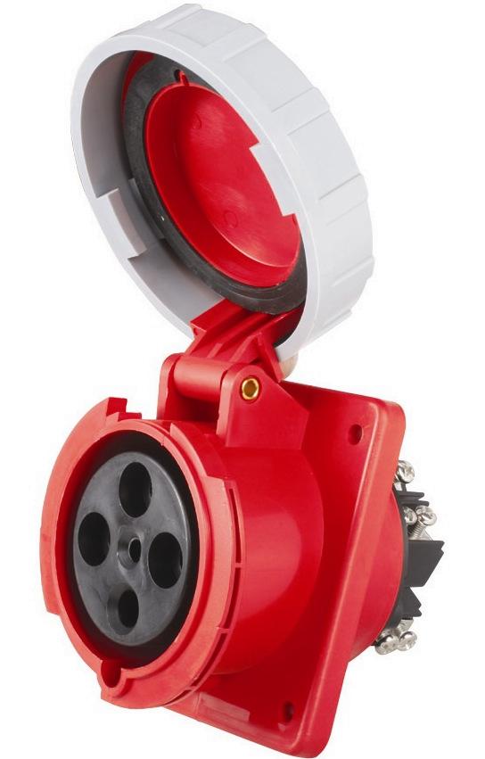 Prise Encastrable Triphasée 3P+T Femelle 63A 380V Étanche IP67