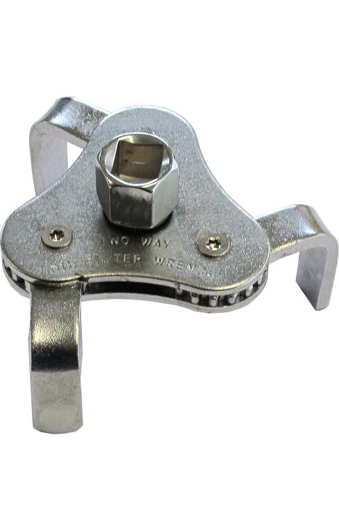 Pince 3 Mors Réglable Pour Filtre à Huile 65 à 101 Mm En 3/8" Et 1/2"