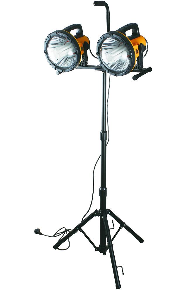 Projecteur De Chantier Double Éco 2 x 60W Sur Pied Télescopique